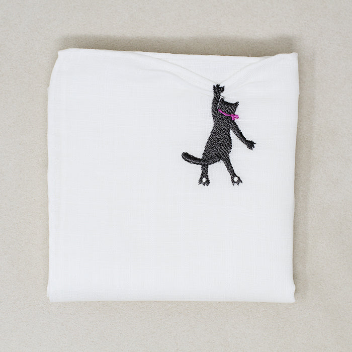 HIKKOMI Handkerchief, cat [Hiccup Series].