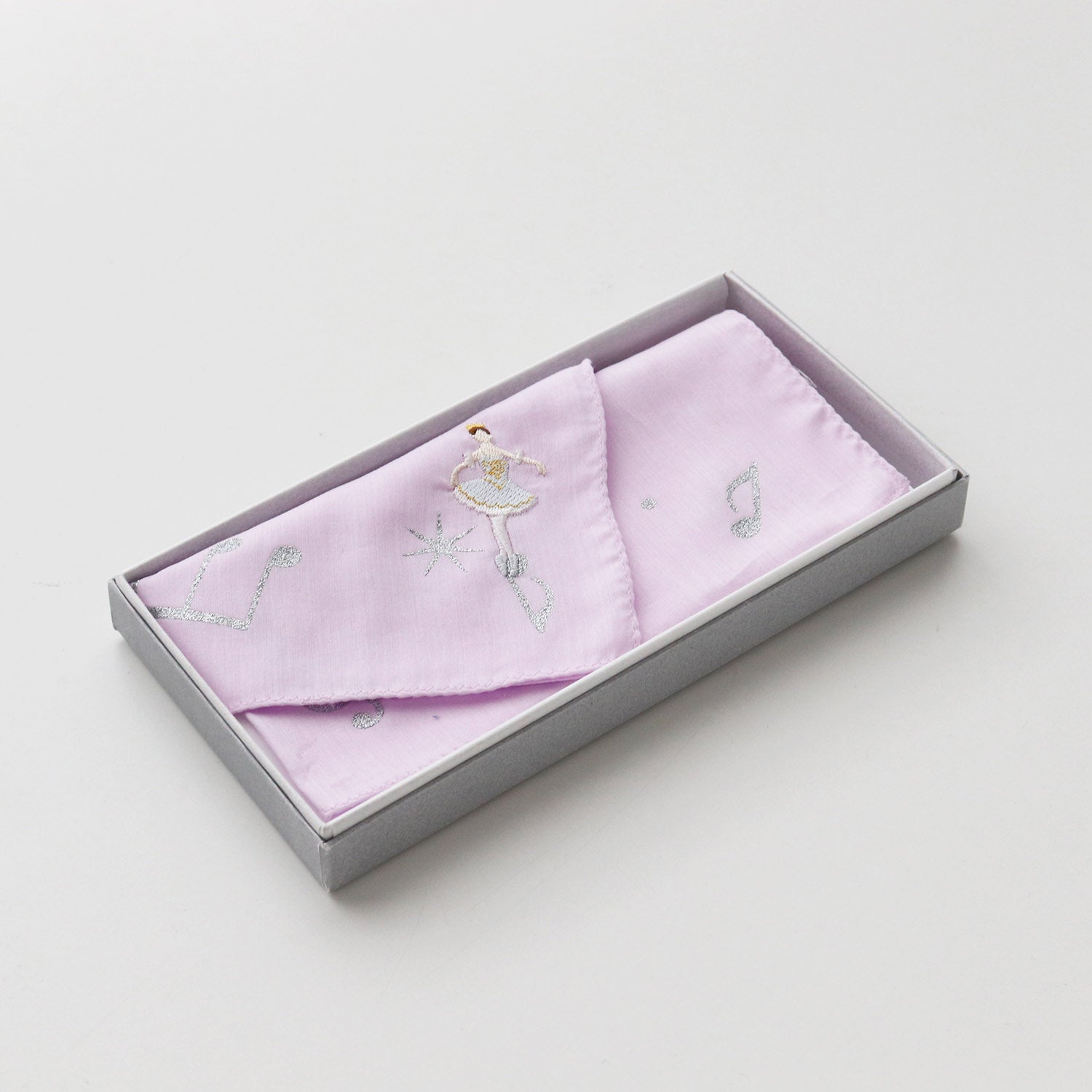 刺繍 ハンカチ バレリーナ-音楽【ホリデーシーズン】
