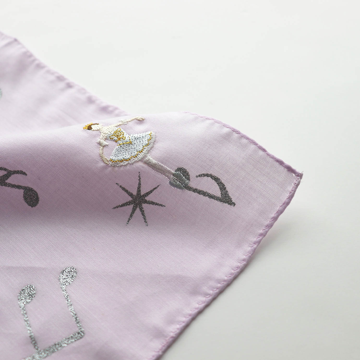刺繍 ハンカチ バレリーナ-音楽【ホリデーシーズン】