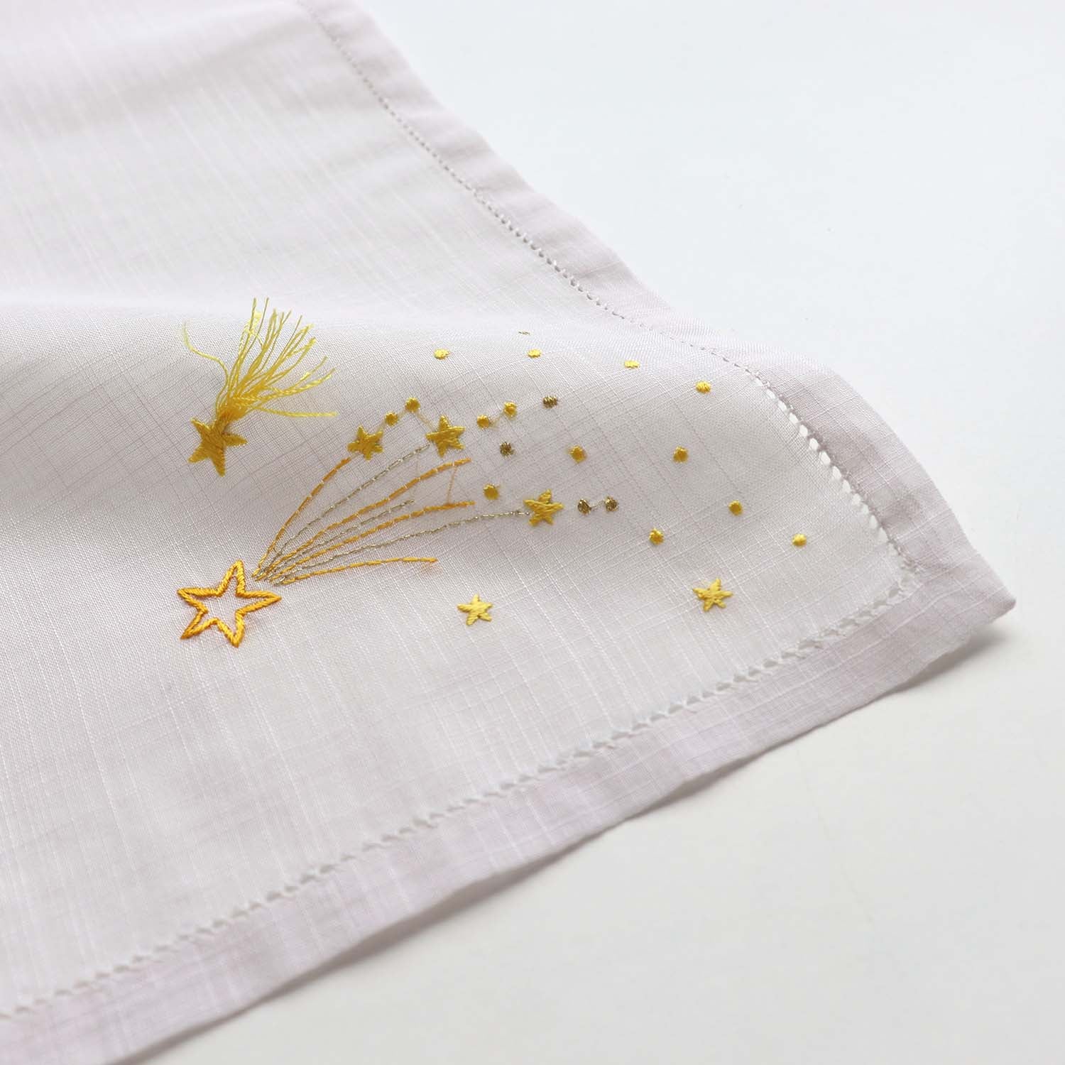 Vietnamese hand-embroidered handkerchief with shooting star