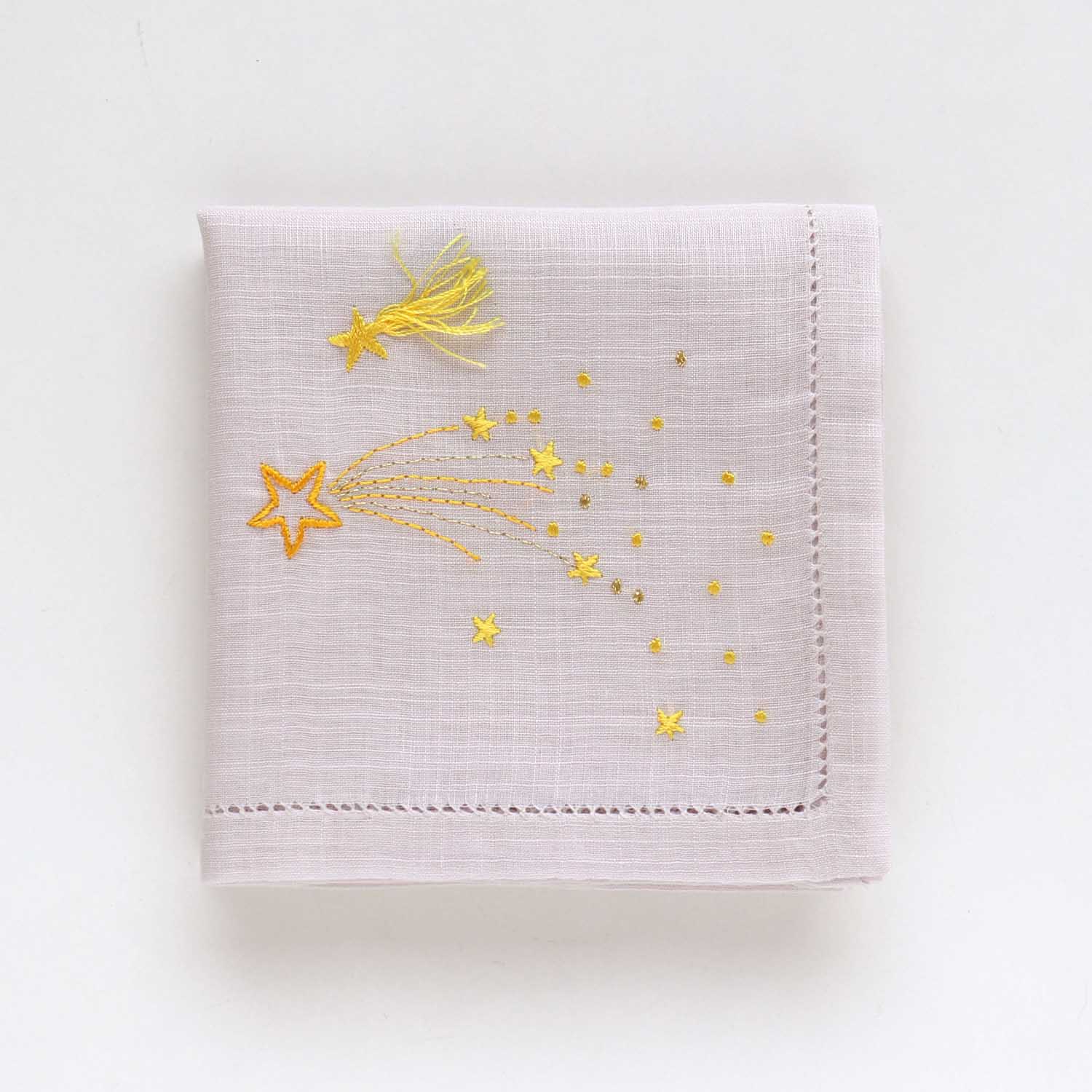 Vietnamese hand-embroidered handkerchief with shooting star