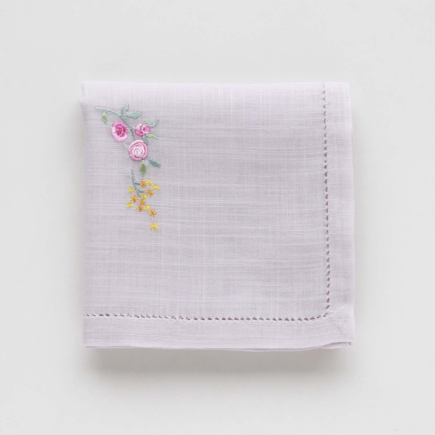 Vietnamese hand-embroidered handkerchief Two pigeons