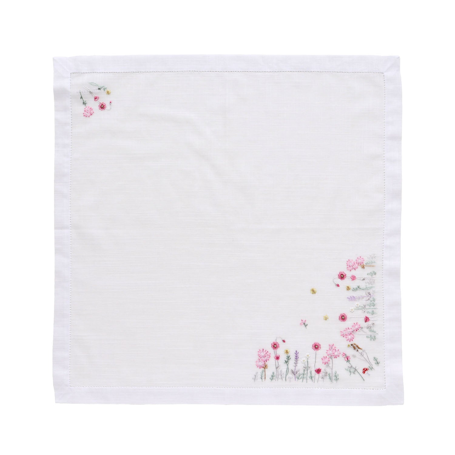 Vietnamese hand-embroidered handkerchief Jardin de Fleurs