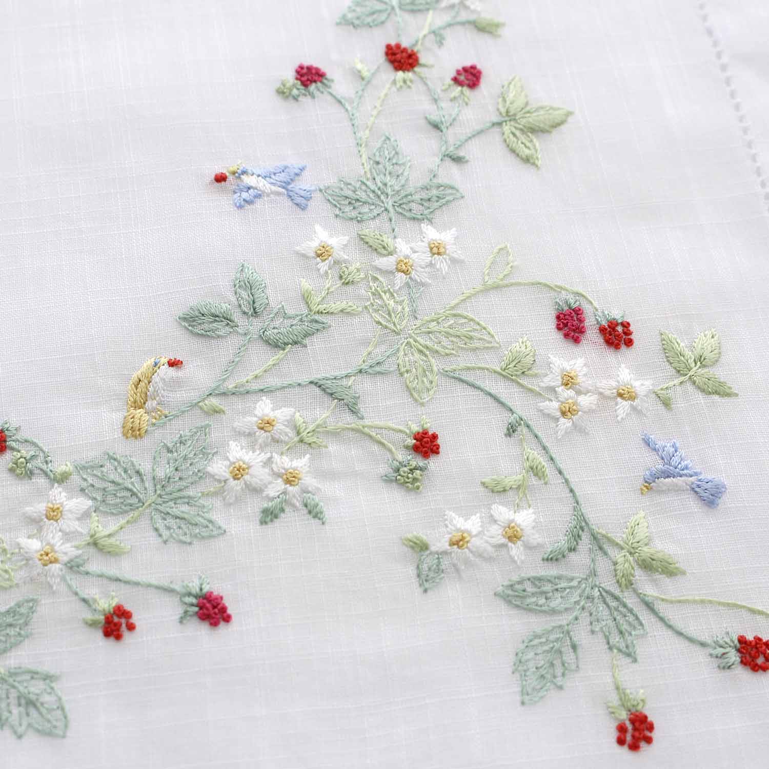 Vietnamese Hand Embroidery Handkerchief Wild Berries