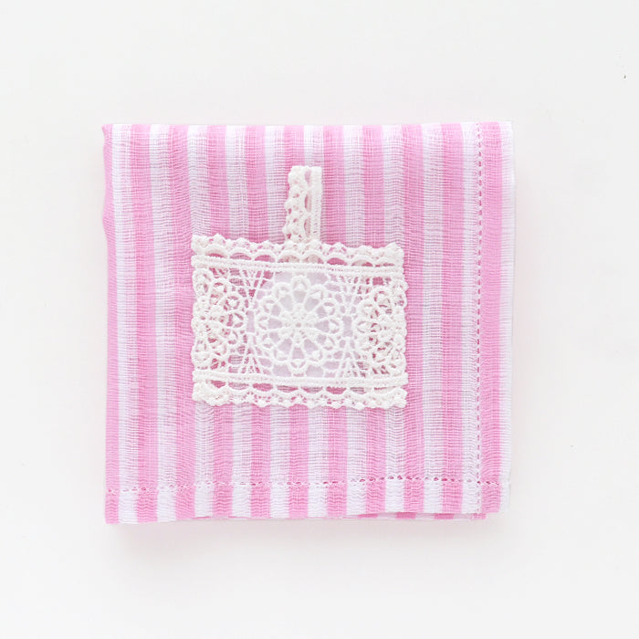 Sachet handkerchief with embroidered motif