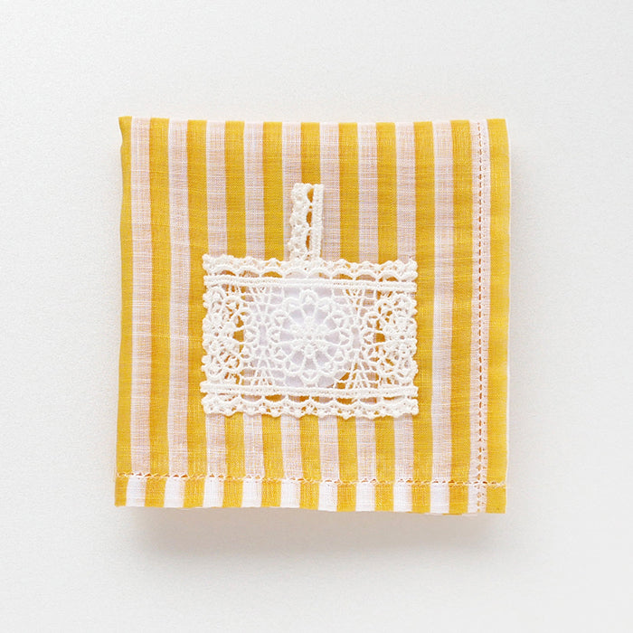 Sachet handkerchief with embroidered motif