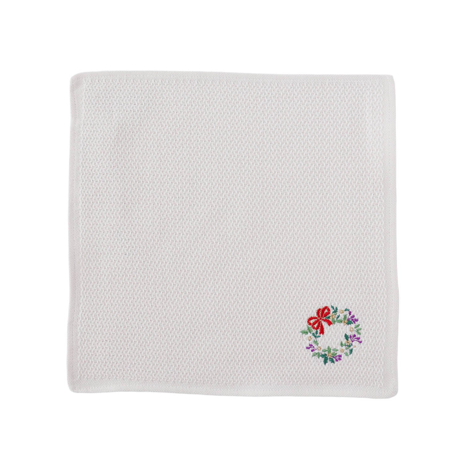 Holiday embroidery handkerchief [wreath] mico Type A