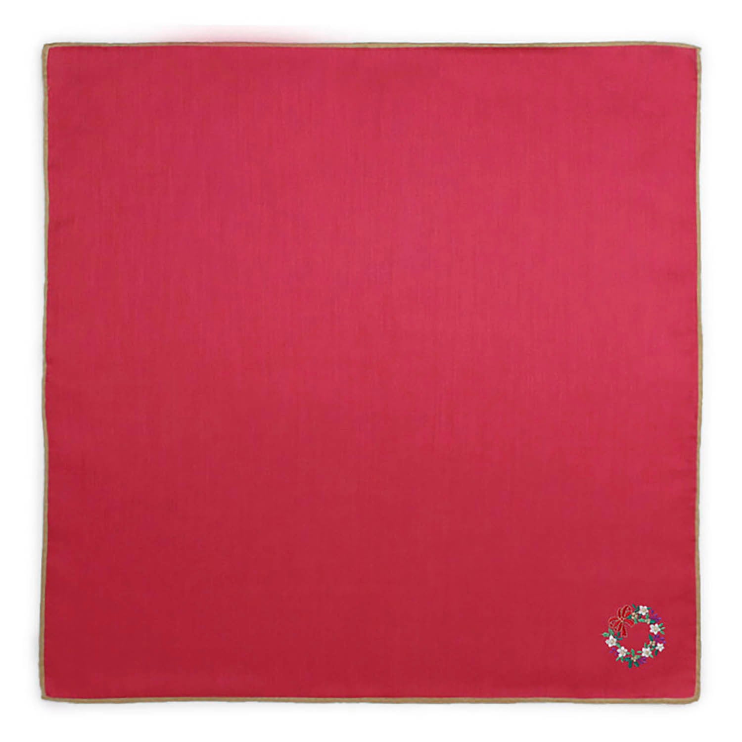 Holiday embroidery handkerchief [Wreath] SIC108 color