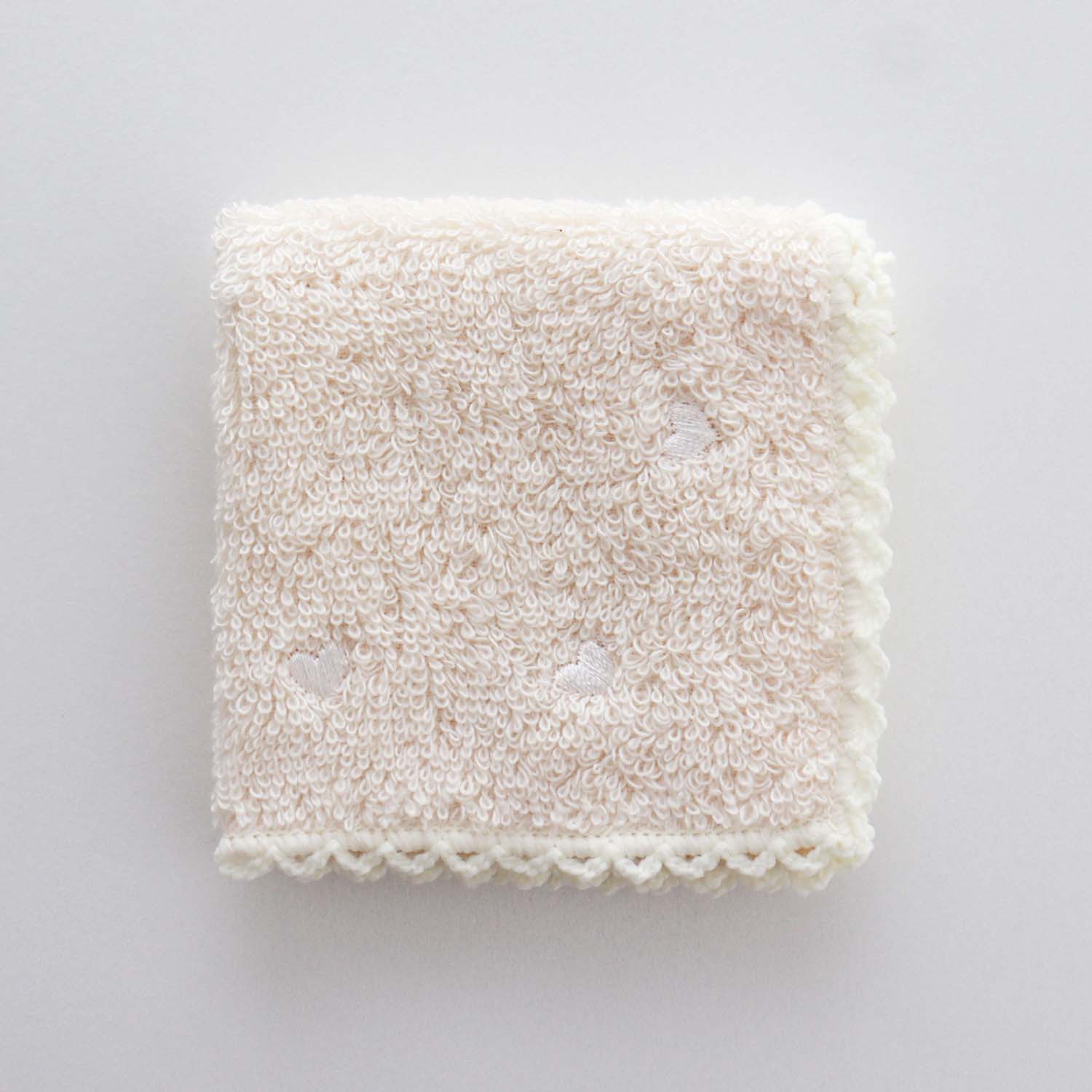 mini Organic Towel Heart Emb.