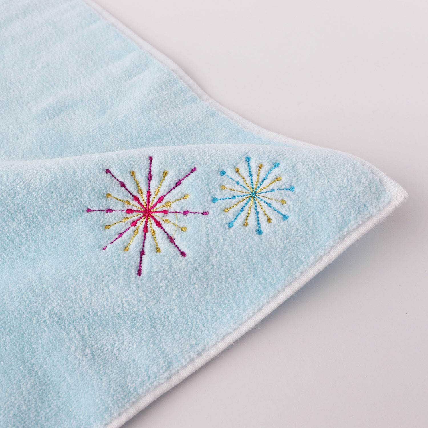 Fireworks embroidery handkerchief SIC color towel