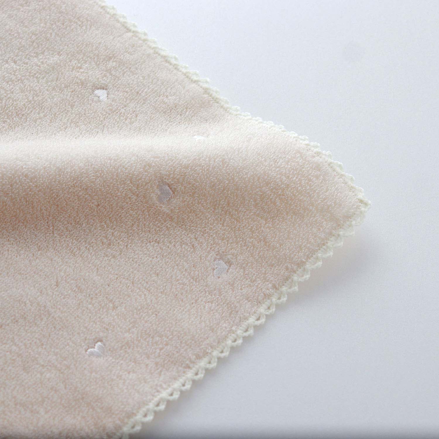 Organic Towel Handkerchief Heart Emb.