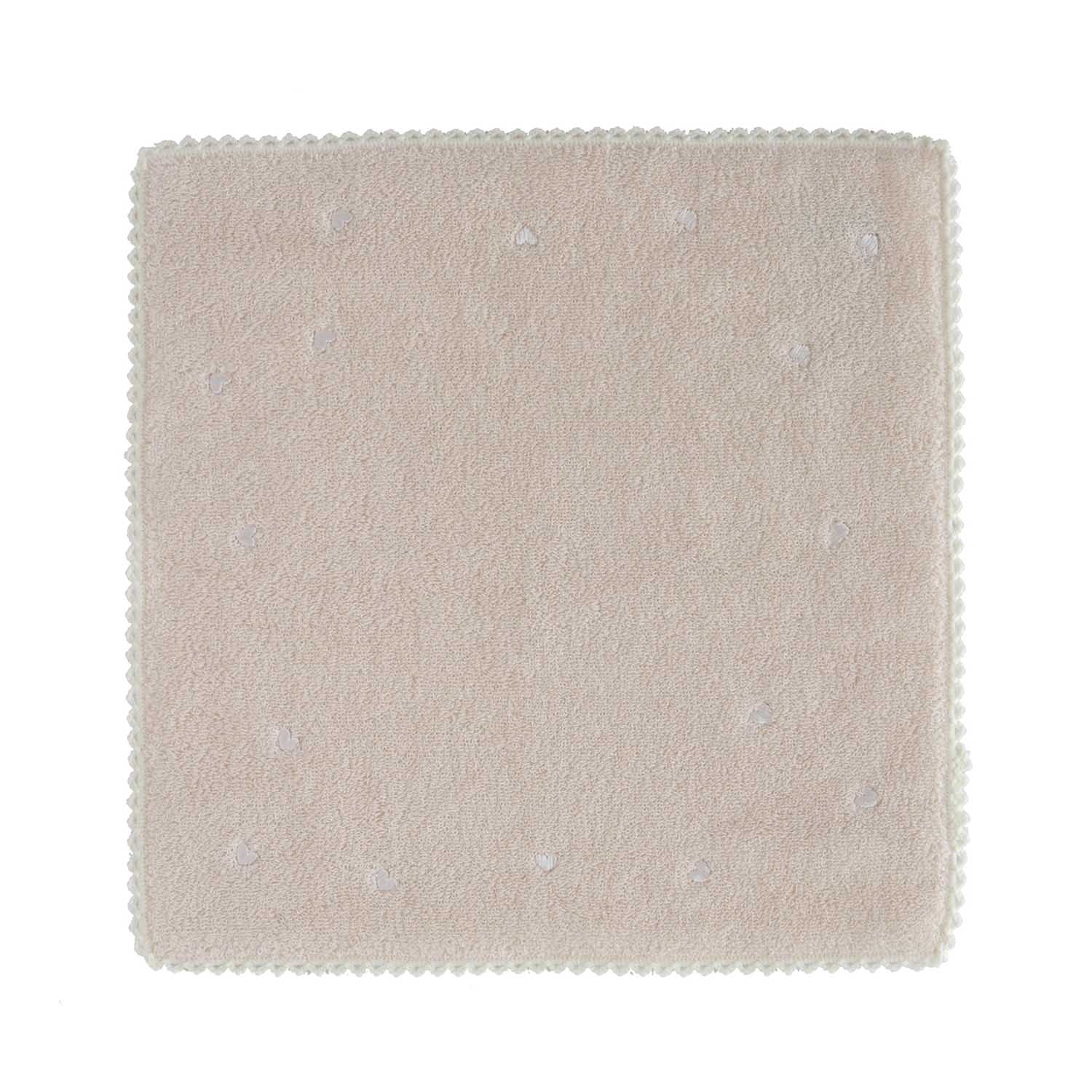 Organic Towel Handkerchief Heart Emb.