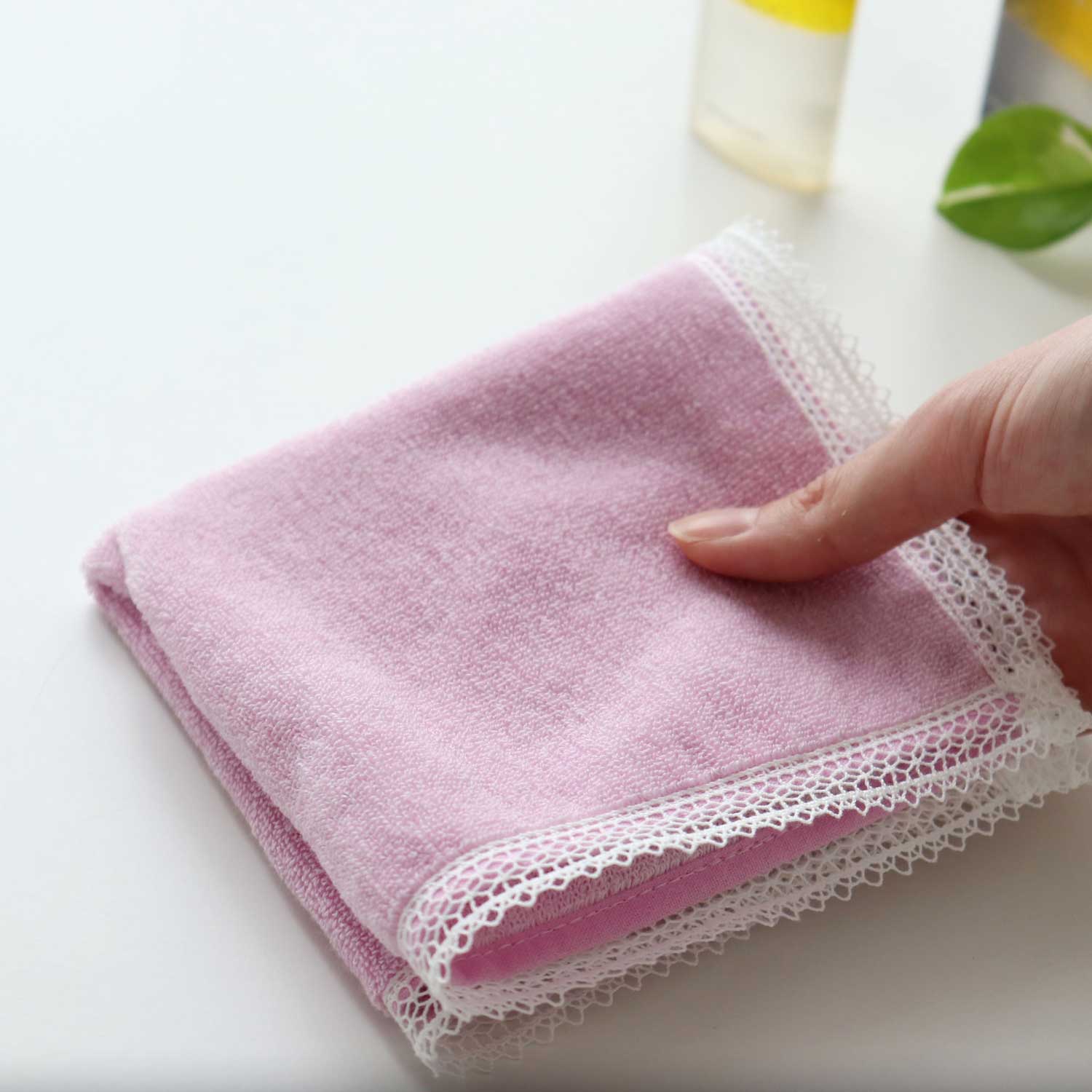 Duo Cotton Towel レース タオルハンカチ 【オーガニック】