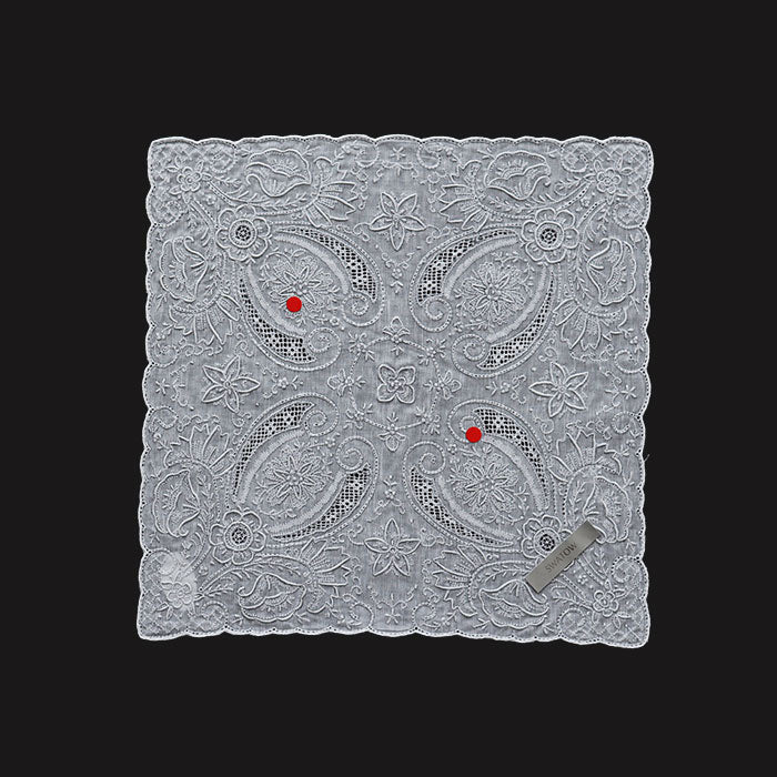 Hand Embroidered Shantou Handkerchief - 34-4203