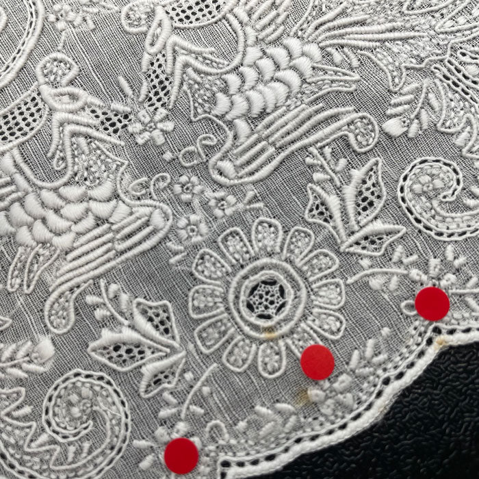Hand Embroidered Shantou Handkerchief - 46-5611