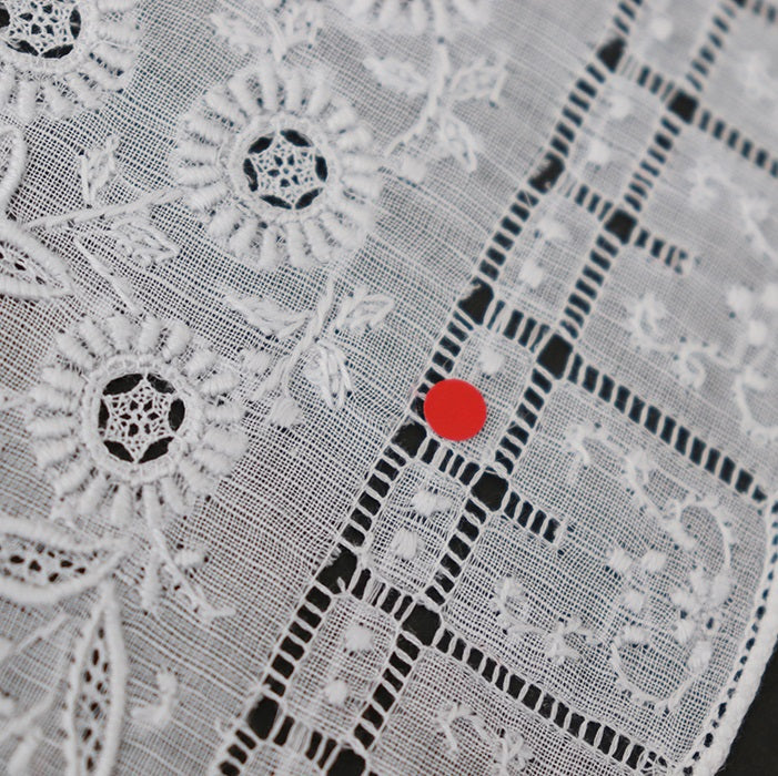 Hand Embroidered Shantou Handkerchief - 03-7201