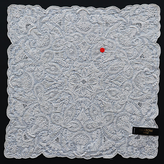 Hand Embroidered Shantou Handkerchief - 40-7312