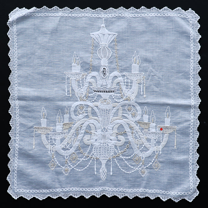 Hand Embroidered Shantou Handkerchief - 24-8102