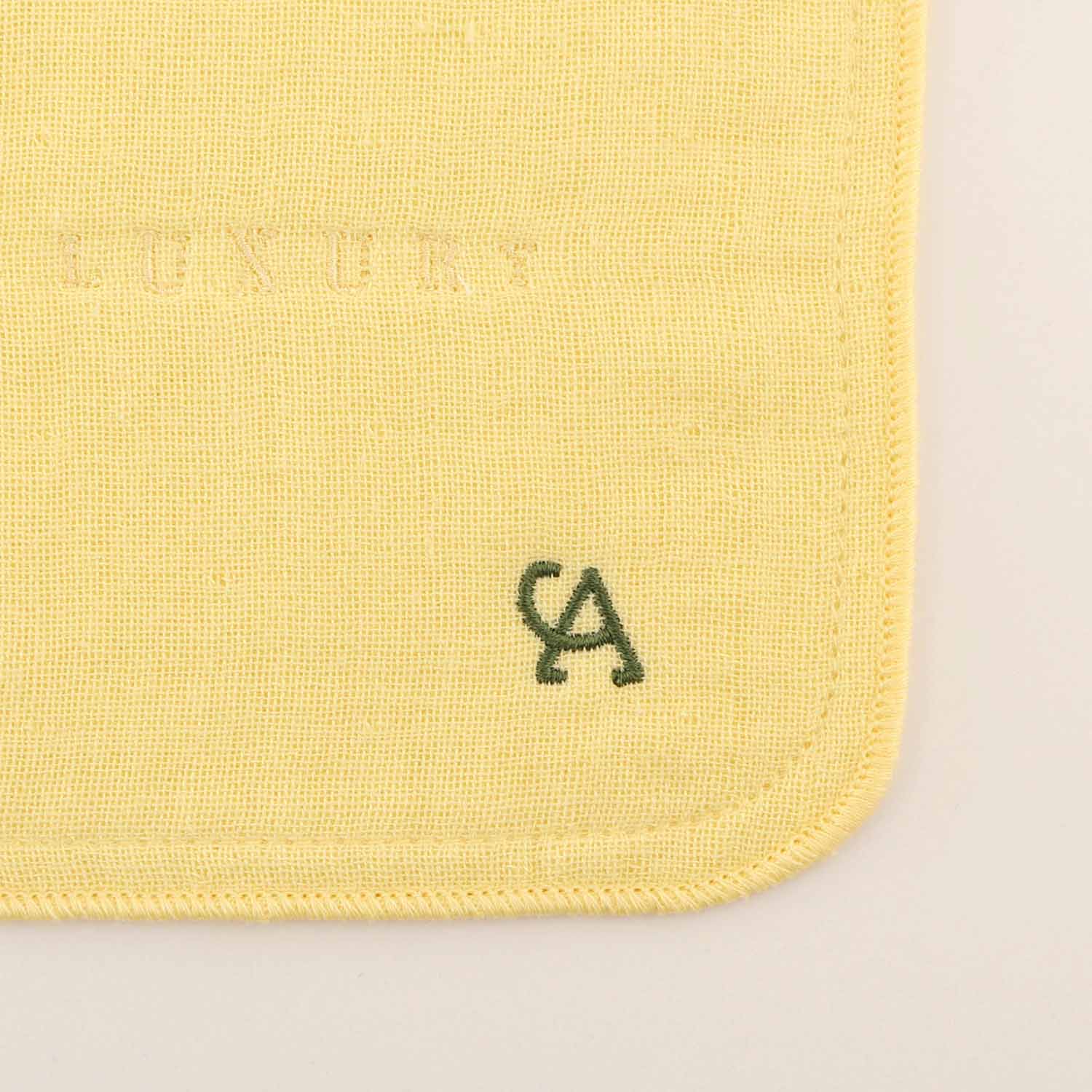 Initial embroidery SIC towel gauze w Face