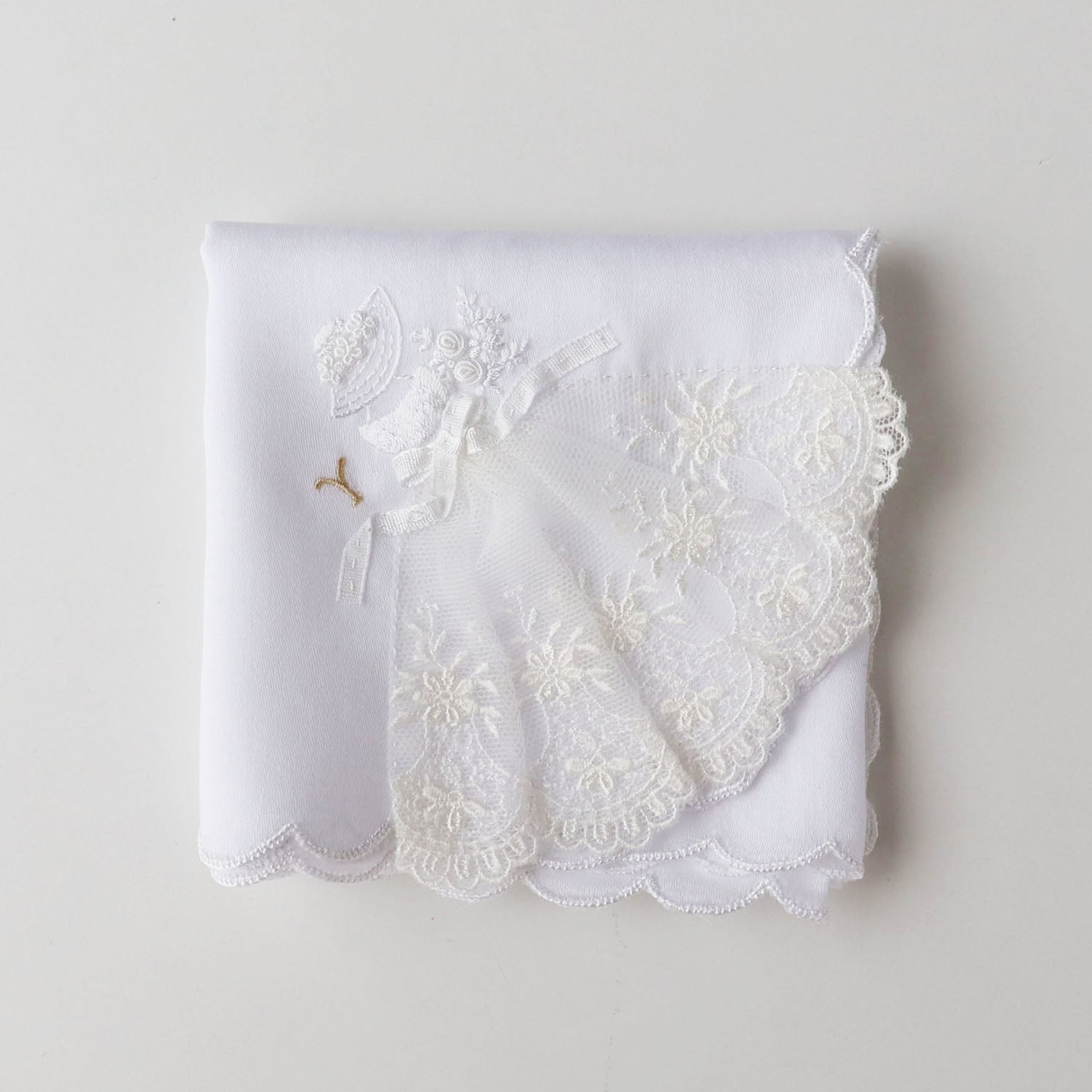White Dress [Bridal Handkerchief] Hand Embroidery in Vietnam