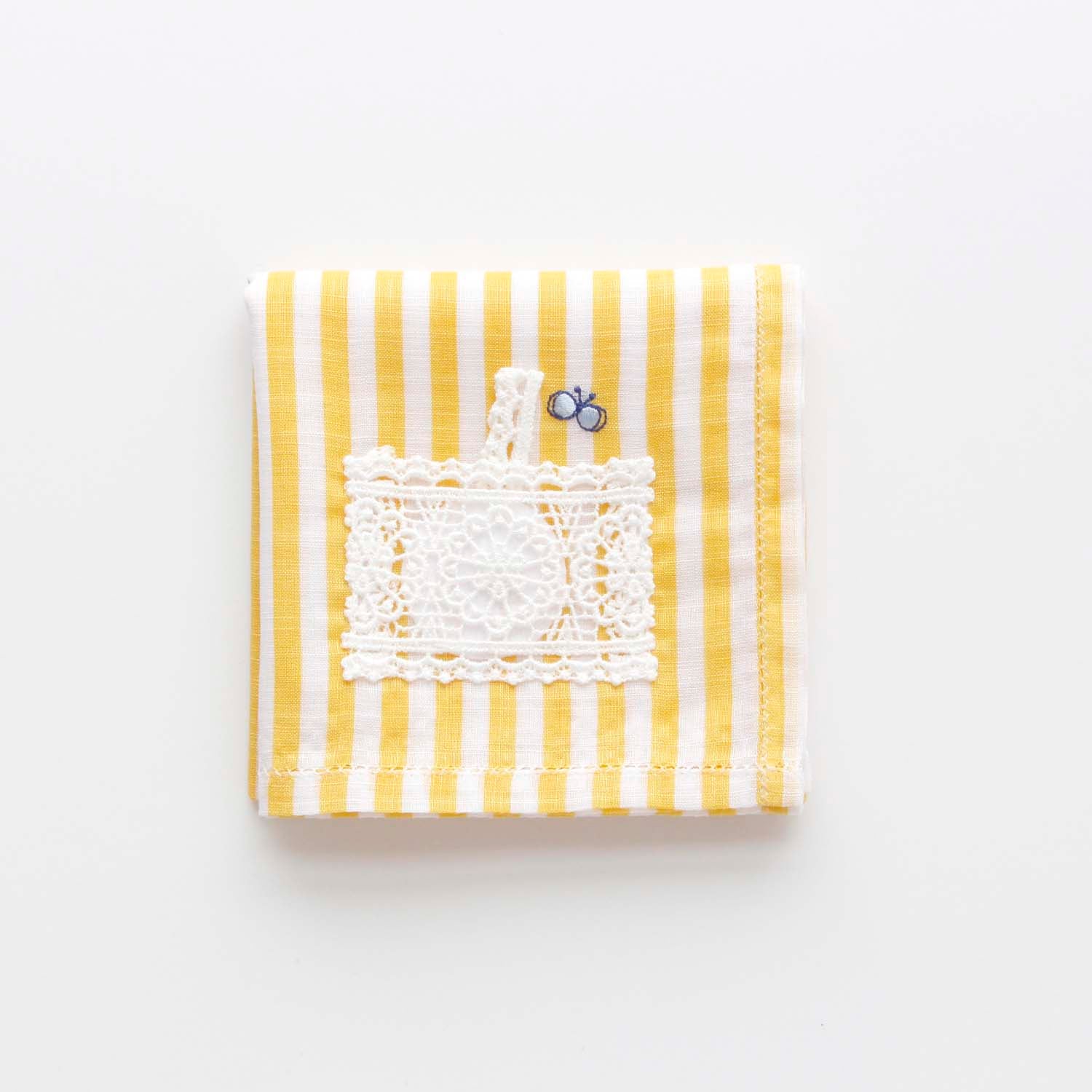 Sachet handkerchief with embroidered motif