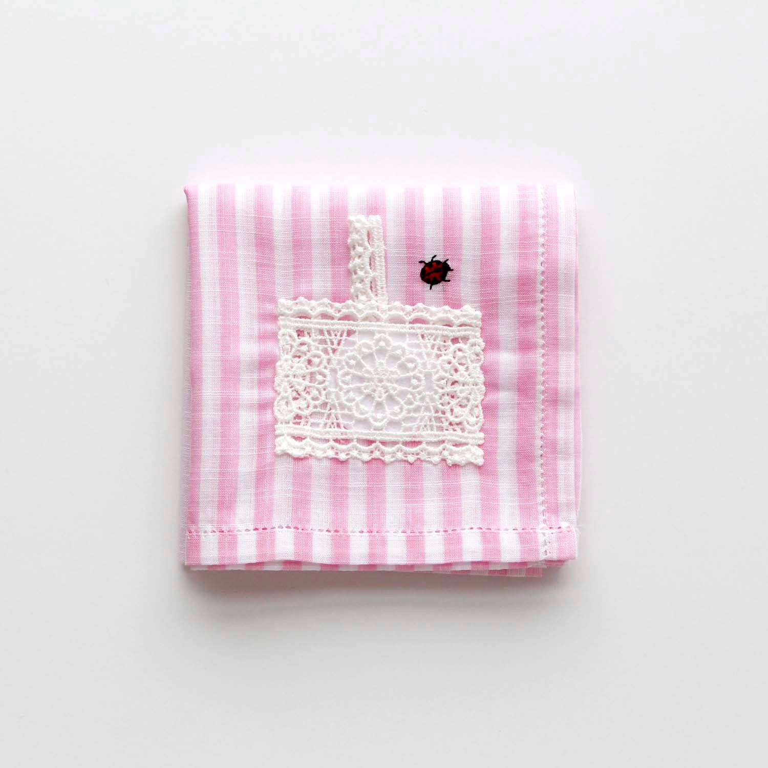 Sachet handkerchief with embroidered motif