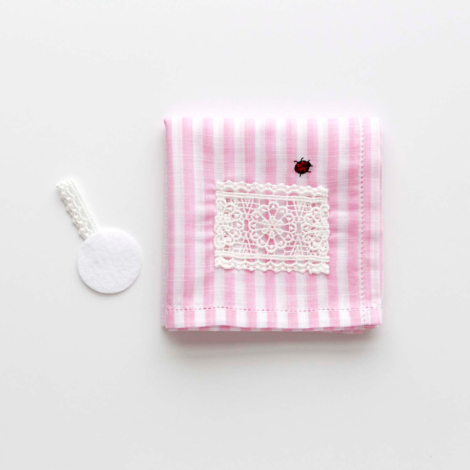 Sachet handkerchief with embroidered motif