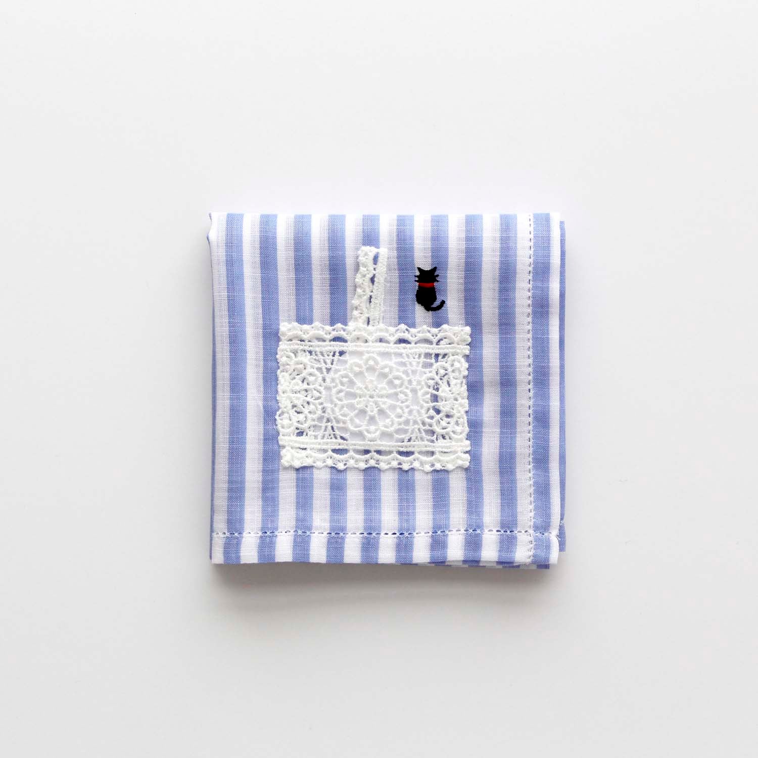 Sachet handkerchief with embroidered motif