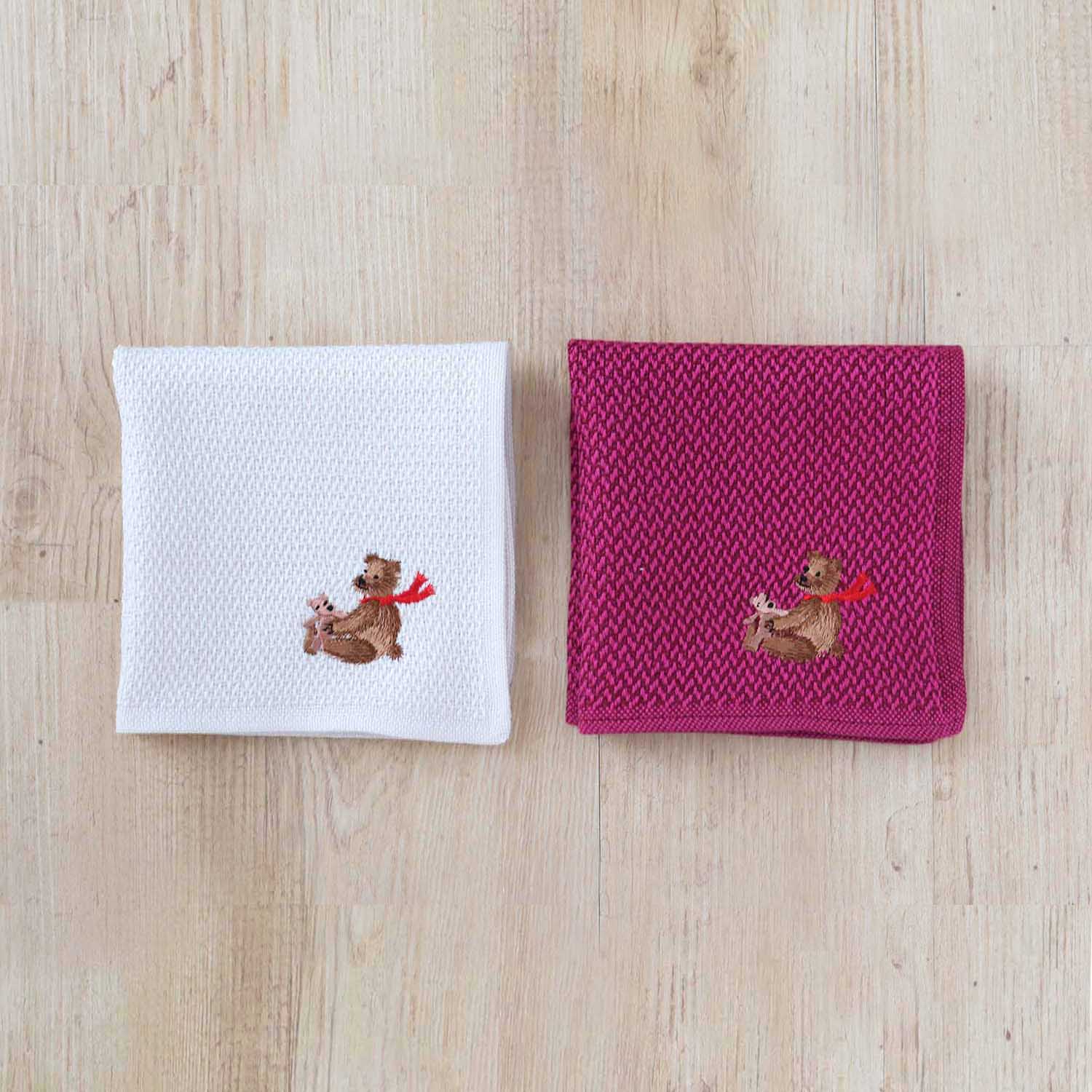 Holiday embroidery handkerchief [bear] mico Type A