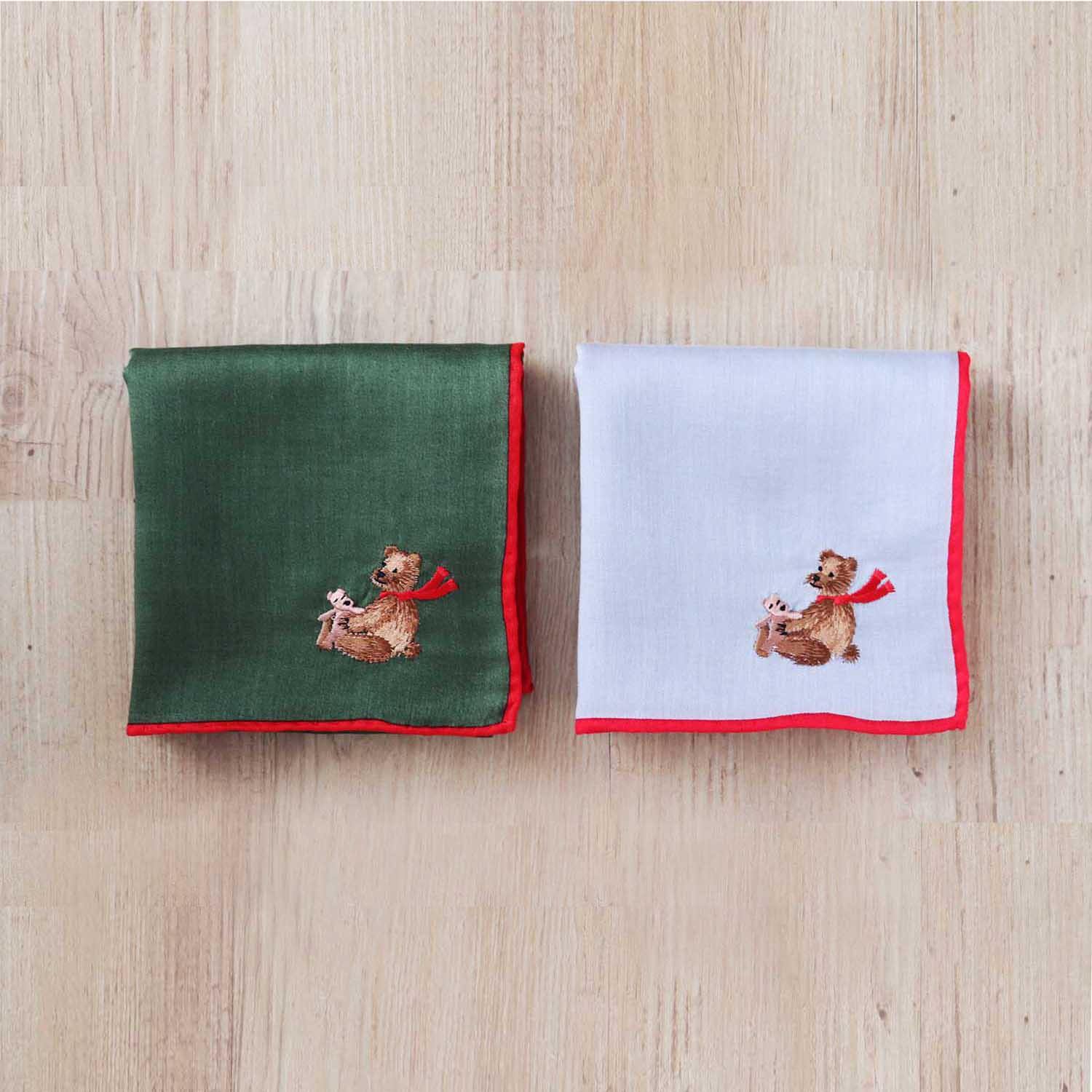 Holiday embroidery handkerchief [Bear] SIC108 color