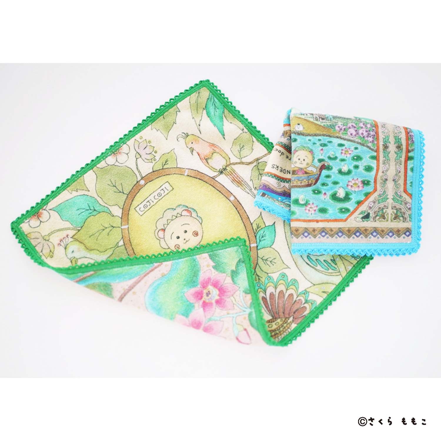 KOJI-COJI, Flower and Bird Microfiber Handkerchief [COJI-COJI