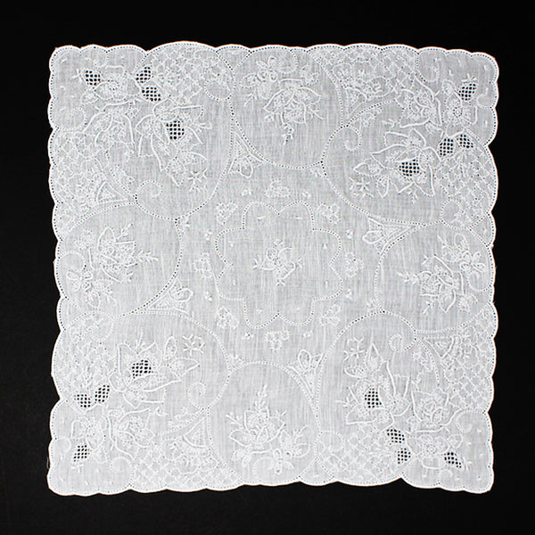 Shantou hand embroidered doron work handkerchief - SWATOW 4202