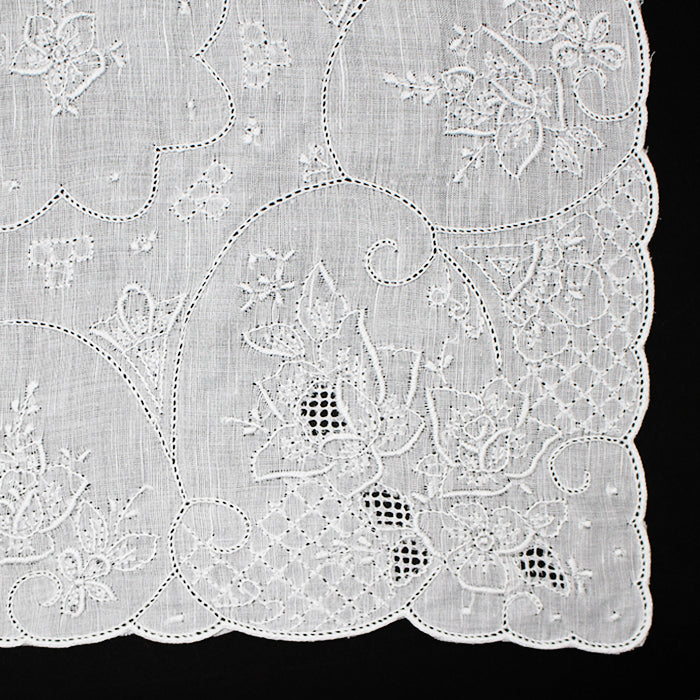 Shantou hand embroidered doron work handkerchief - SWATOW 4202