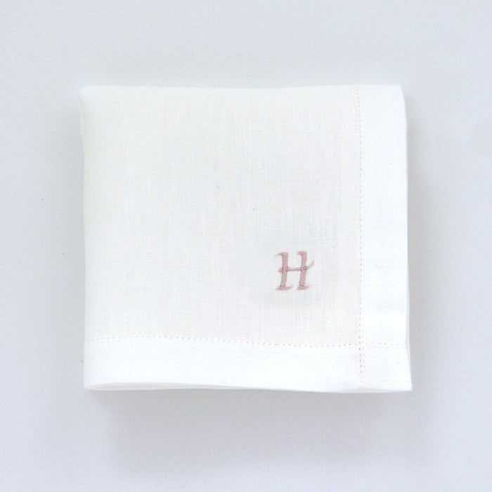 Hemmed hemp with embroidered initials