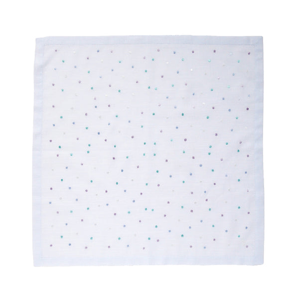Vietnamese Hand Embroidery Colorful Dots (Light Blue)