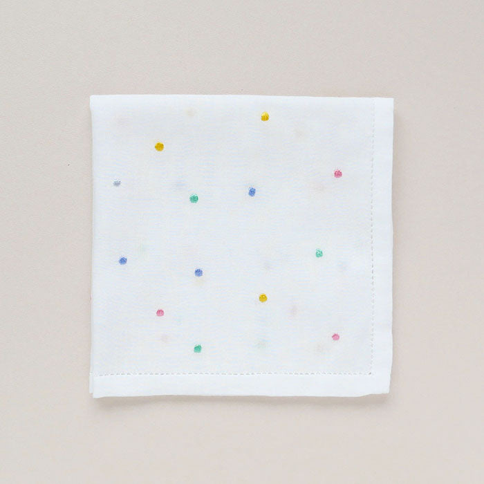 Vietnamese Hand Embroidery Organic Dot mini (White)