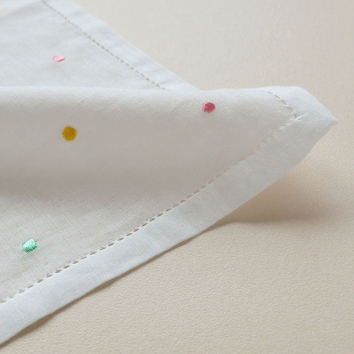 Vietnamese Hand Embroidery Organic Dot mini (White)