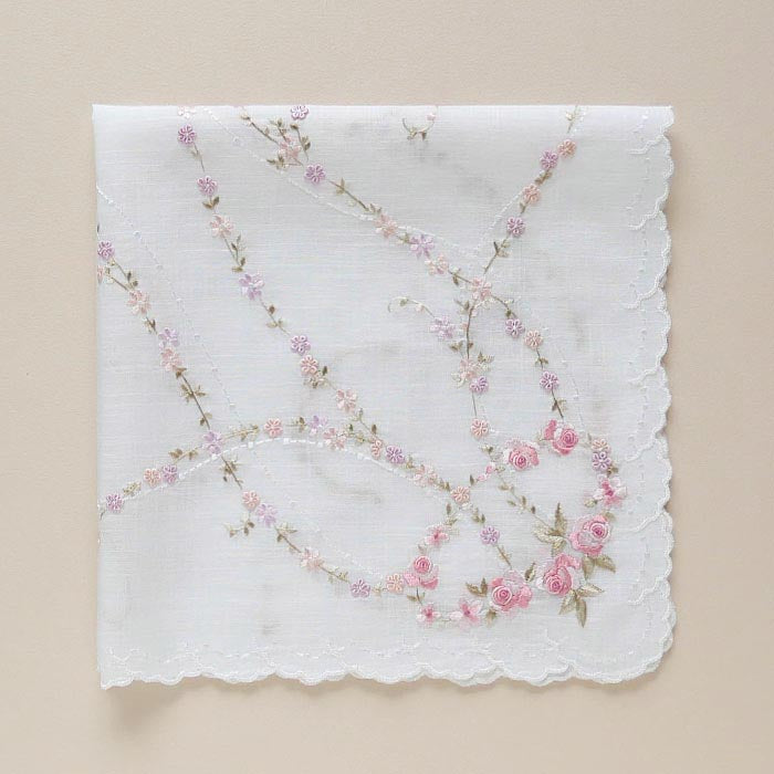 ベトナム手刺繍 薔薇のワルツ（ホワイト）