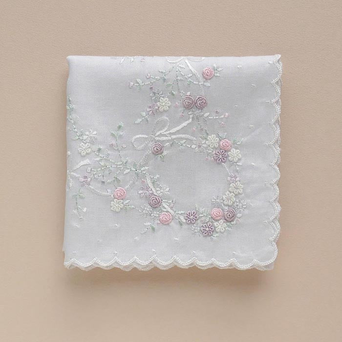Vietnamese hand-embroidered frame ribbon (light gray)