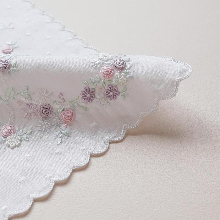 Vietnamese hand-embroidered frame ribbon (light gray)