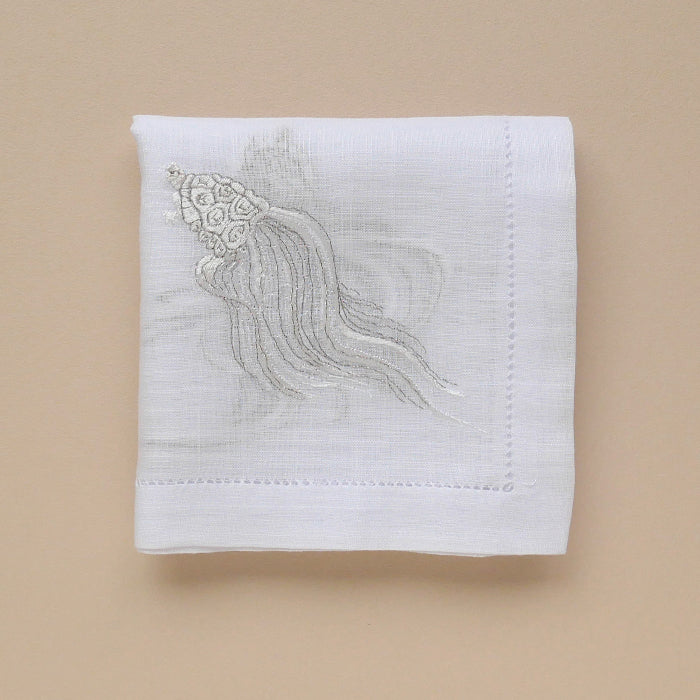GASHOEN -Vietnam Hand Embroidery Tortoise- (White)