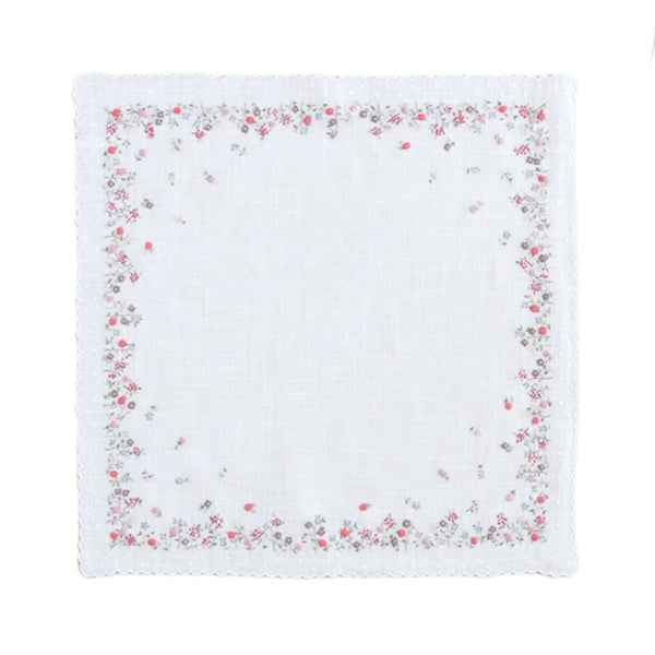 ベトナム手刺繍 フラワーガーデン（ホワイト）