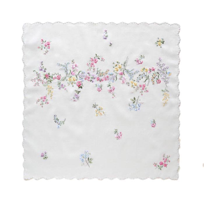 ベトナム手刺繍 Flower dance（グレー）