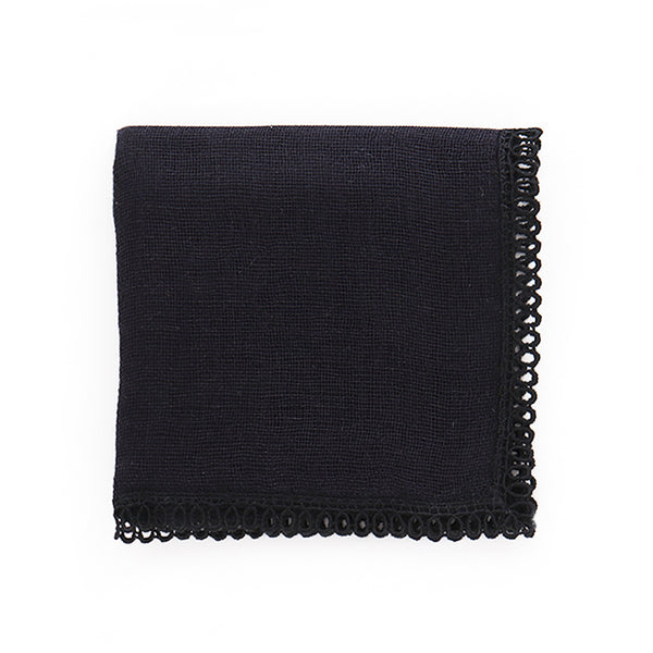 Washi 4-ply gauze handkerchief with lace