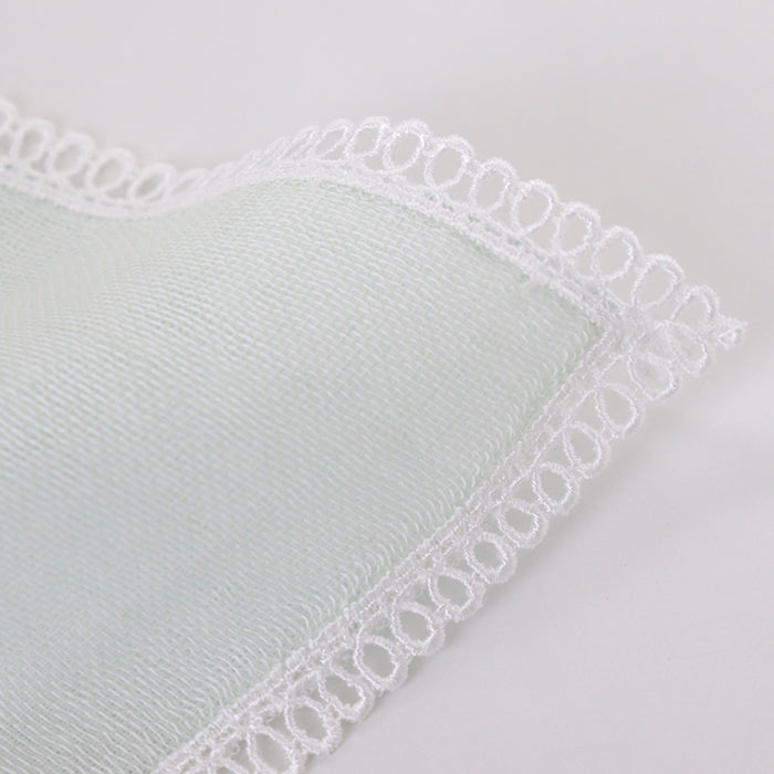 Washi 4-ply gauze handkerchief with lace