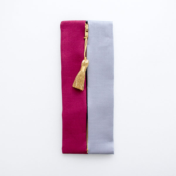 RE-EDIT Balloon Pouch (Large) Wine x Light Gray