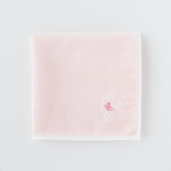 Online only: Initial Towel Handkerchief (Peach) [Sea Island Cotton